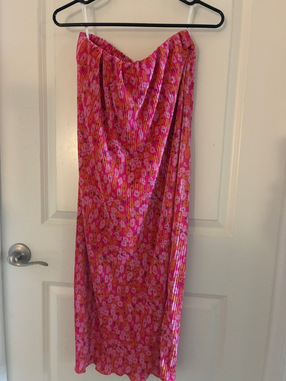 Petal & Pup Hot Pink & Orange Floral Pleated Maxi Skirt